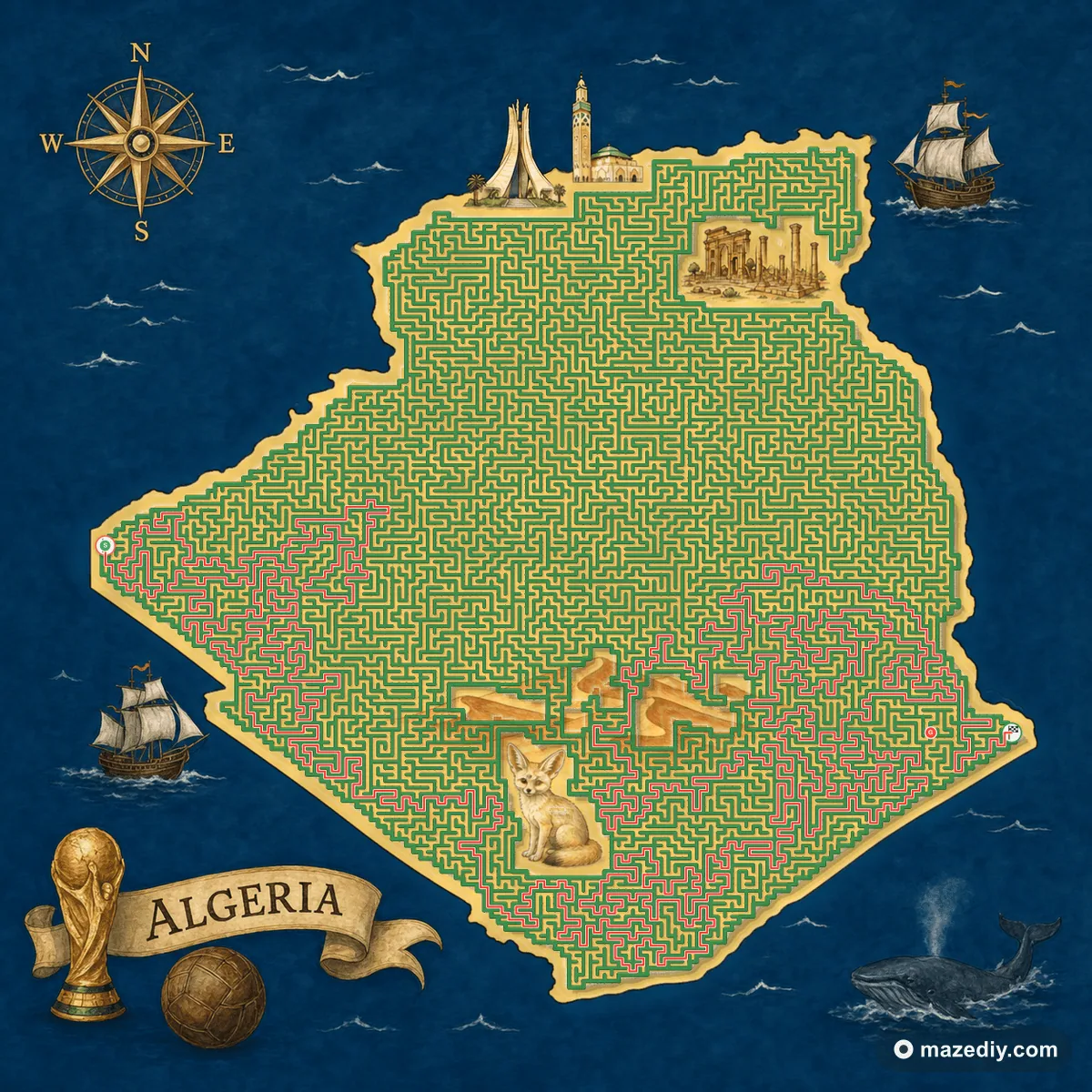 Algeria maze solution path