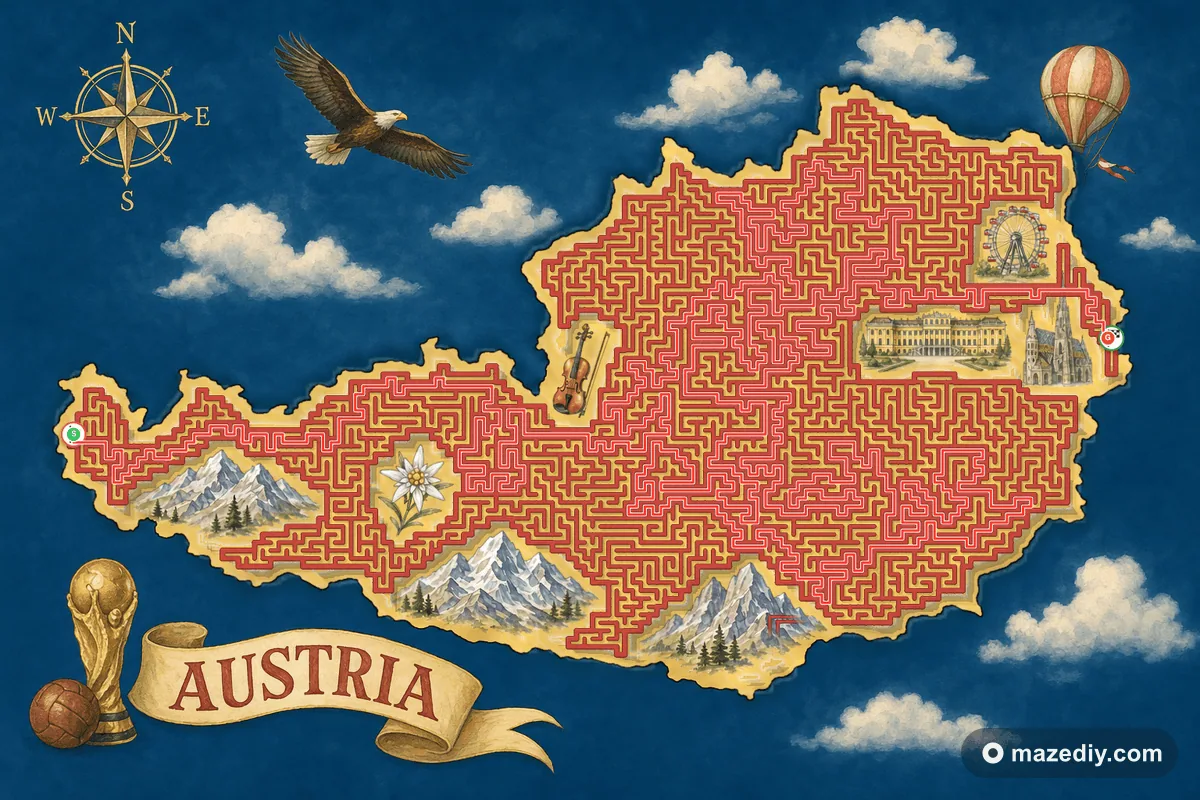 Austria maze solution path