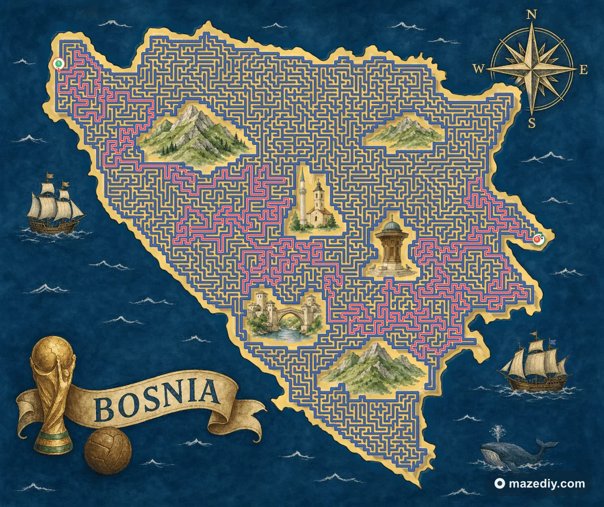 Bosnia maze solution path