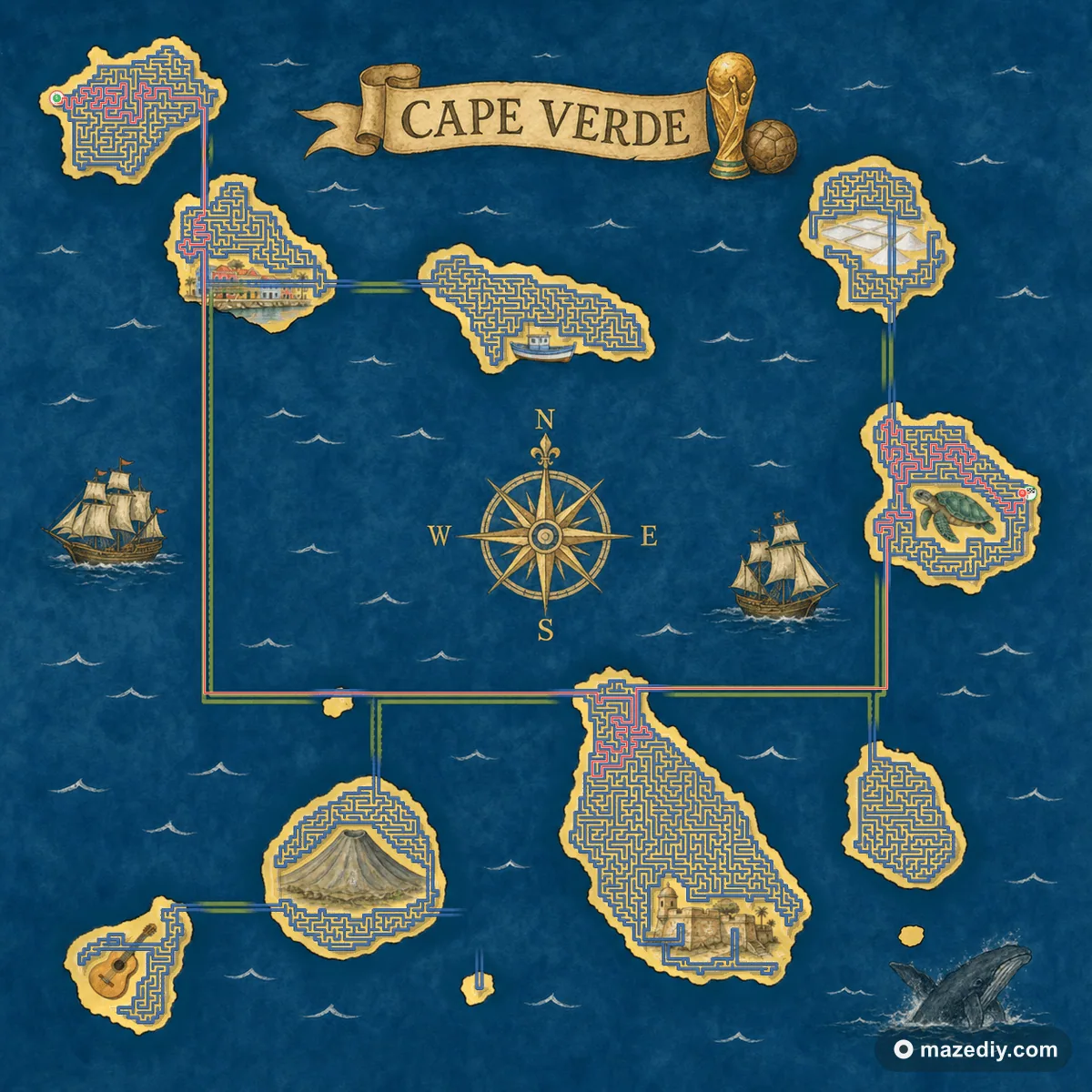 Cape Verde maze solution path