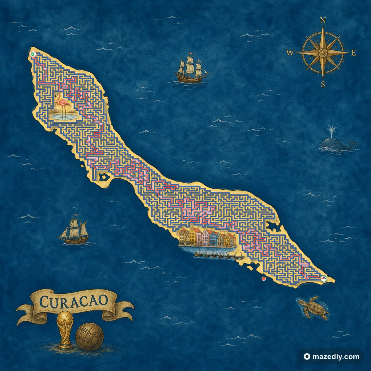 Curacao maze solution path