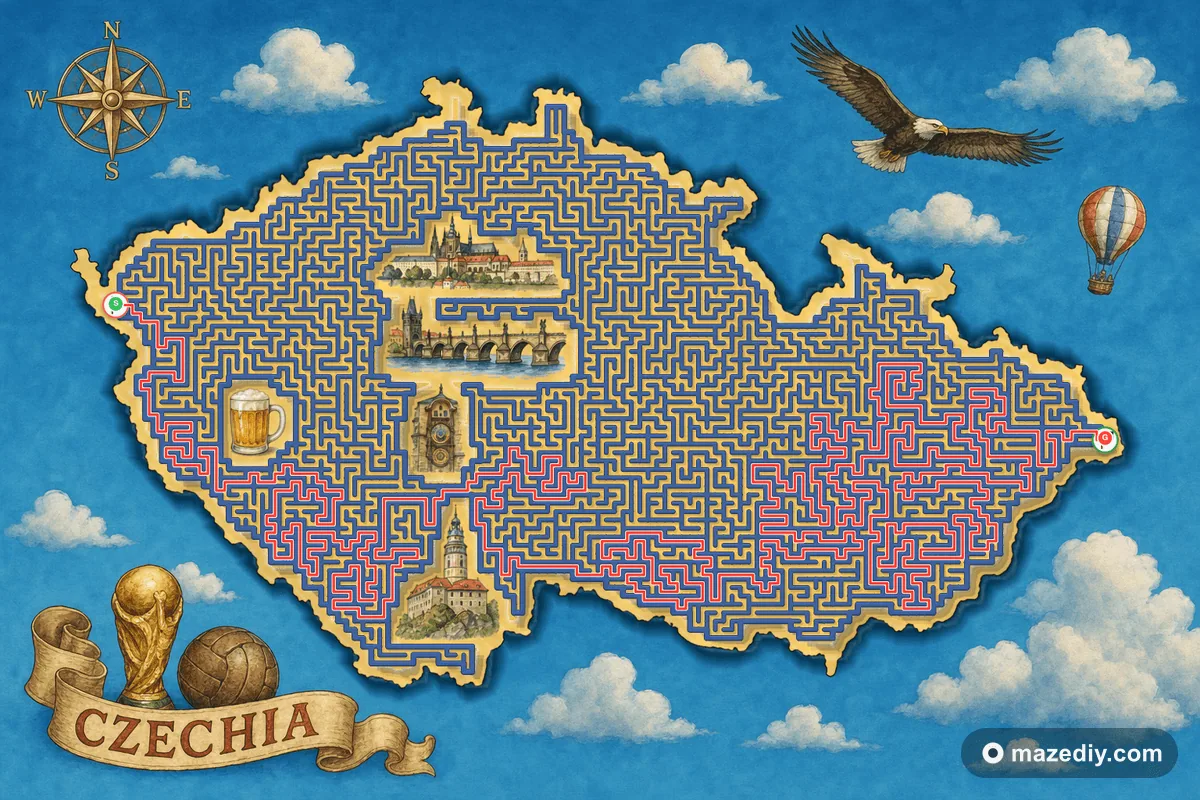 Czechia maze solution path