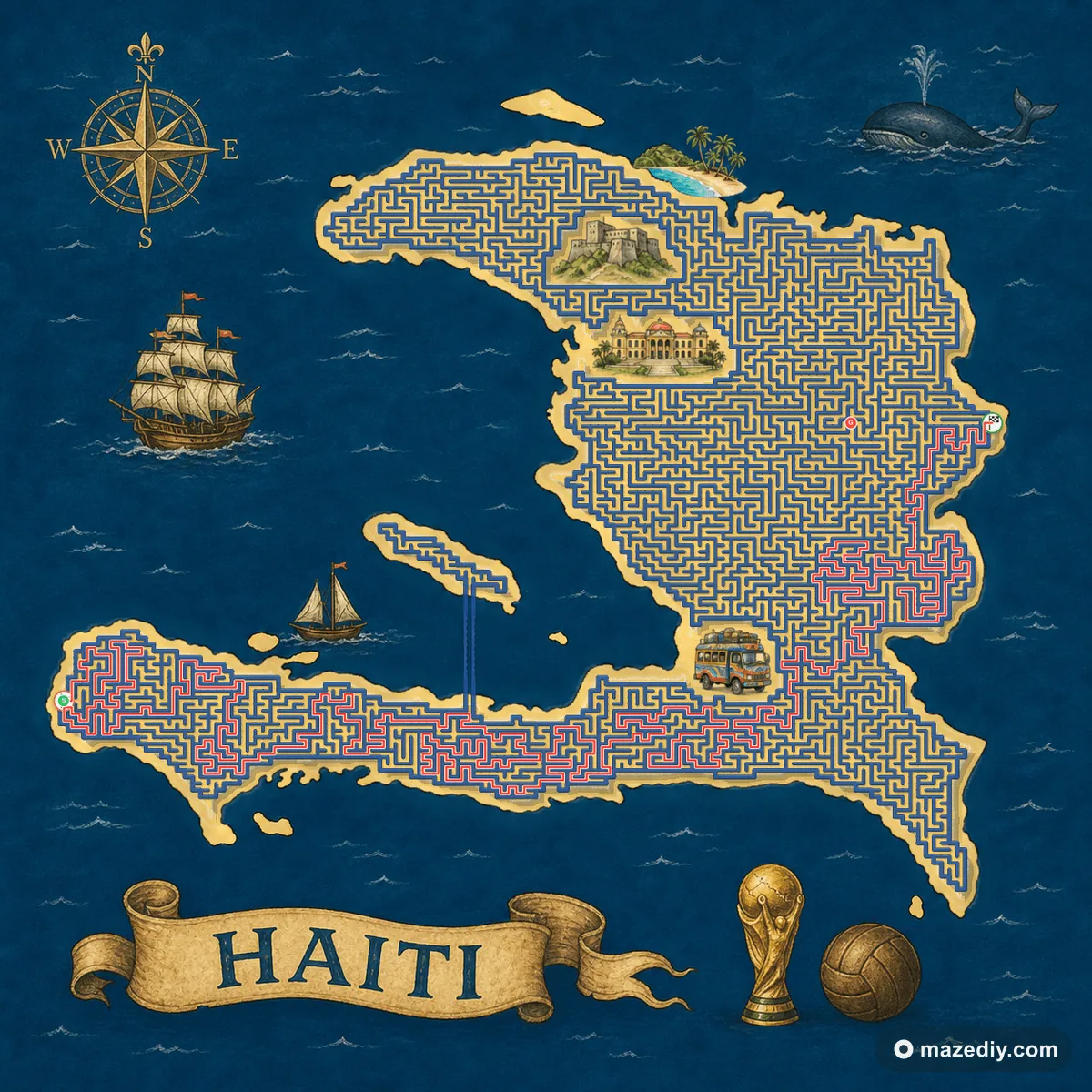 Haiti maze solution path