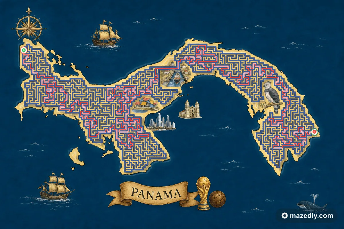 Panama maze solution path