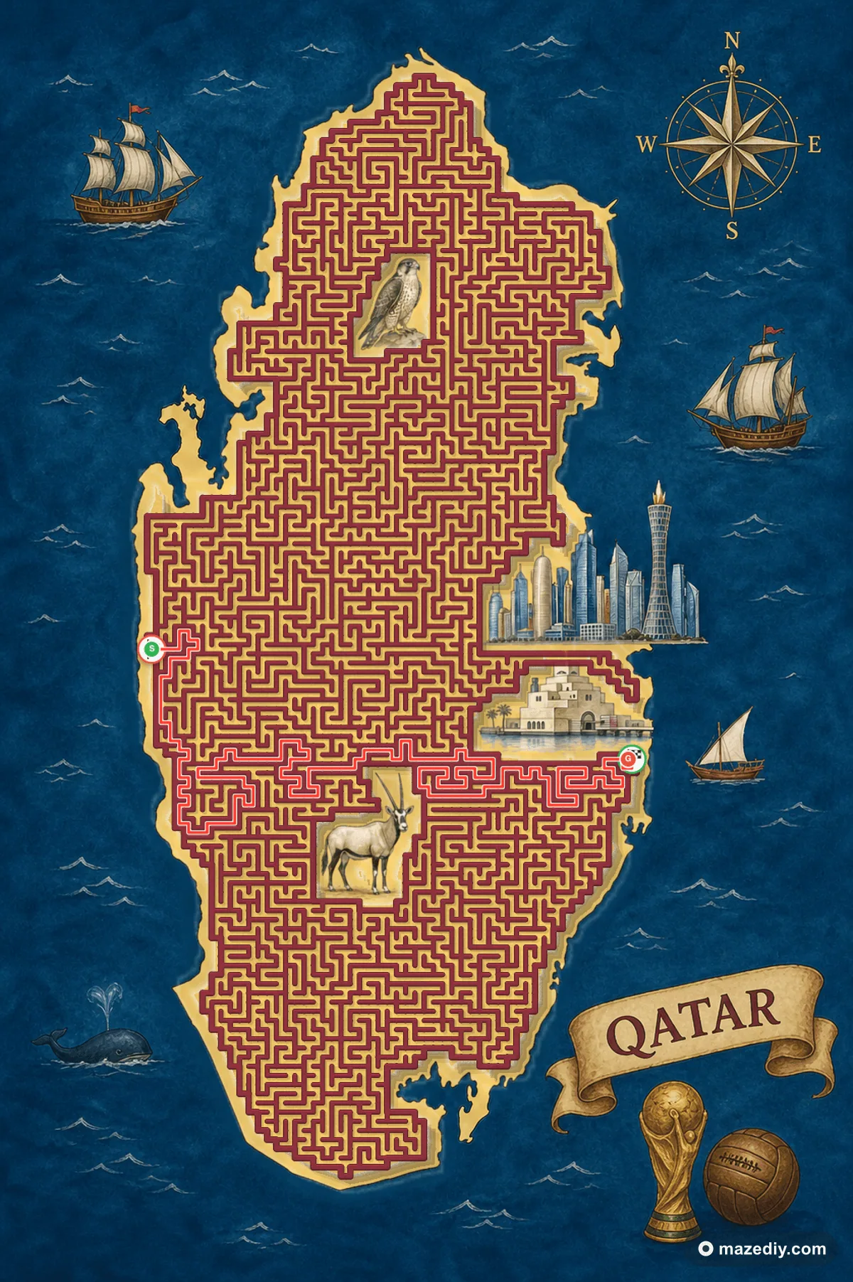 Qatar maze solution path
