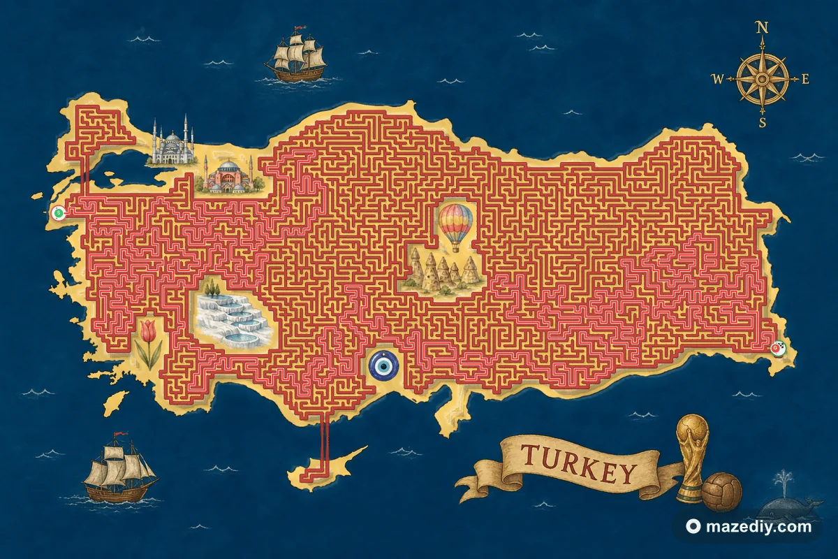 Turkey maze solution path